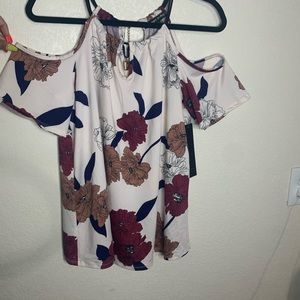 Always indigo shirt with flowers